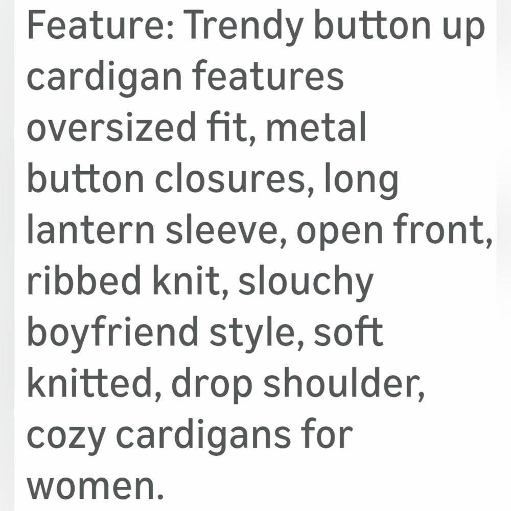 Fashion Chic Knit Button Up Cardigan W/ Balloon Sleeves & An Oversized Look!! - Picture 13 of 16